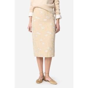 NEW VANESSABRUNO gabriella floral jacquard pencil skirt in powder